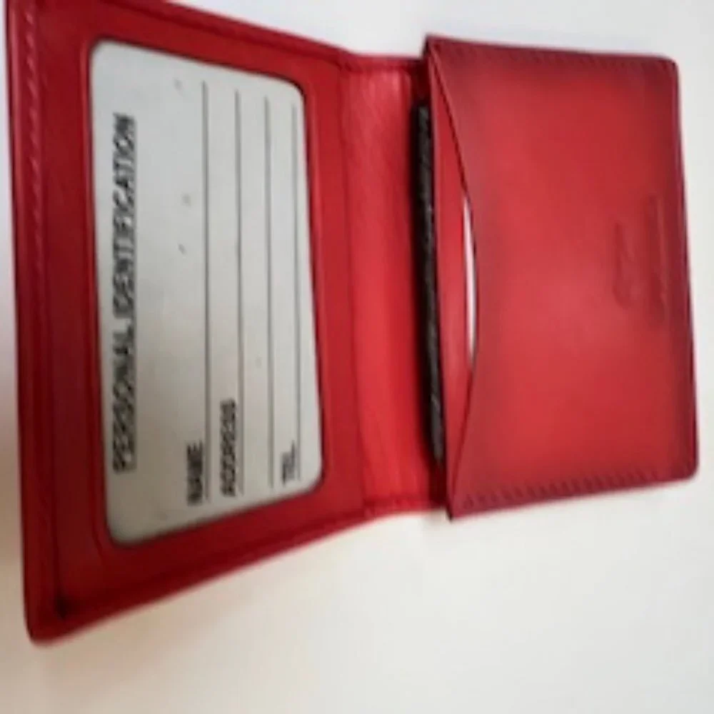 Winn International Leather Card Case Coral